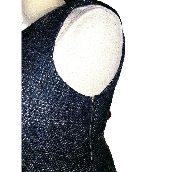 CALVIN KLEIN Size 10 Sheath Dress Blue Grey Sparkles Side Zippers Sleeveless - Picture 2 of 6